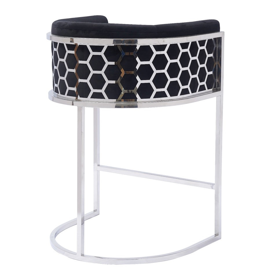 VERA BLACK SILVER BARSTOOL